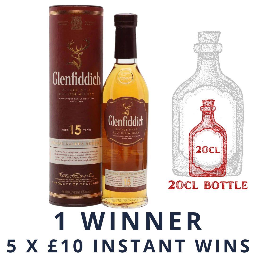 Glenfiddich 15 Year Old 20cl 40% + 5 X £10 Instant Wins | 1191