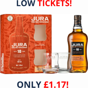 Jura 10 Year Old Single Malt Whisky + 2 Glasses Gift Pack | 2458!