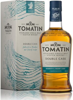 Tomatin Single Malt Scotch Whisky, Double Cask Highland Single Malt Whisky Matured in Bourbon & Sherry Casks, 40% Alc/Vol 70cl, Glass Bottle in Gift Box
