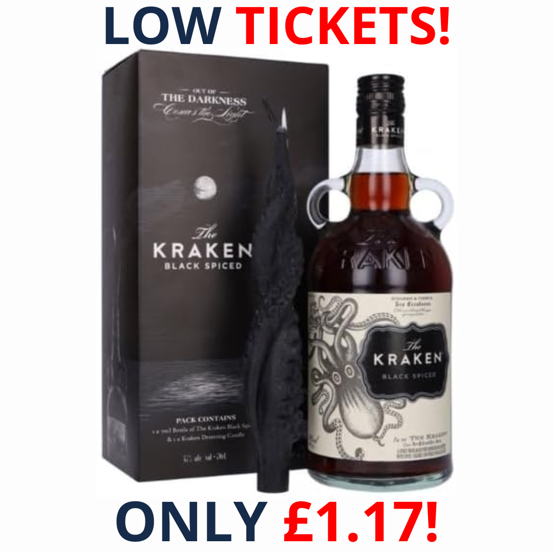 Kraken Black Spiced Rum Gift Set Deterring Candle Limited Edition 1L Bottle | 2637!