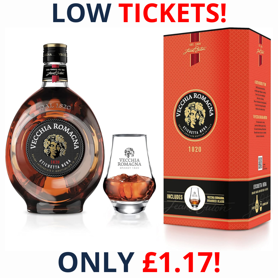 Vecchia Romagna Etichetta Nera Brandy Giftpack with Glass | 2696!