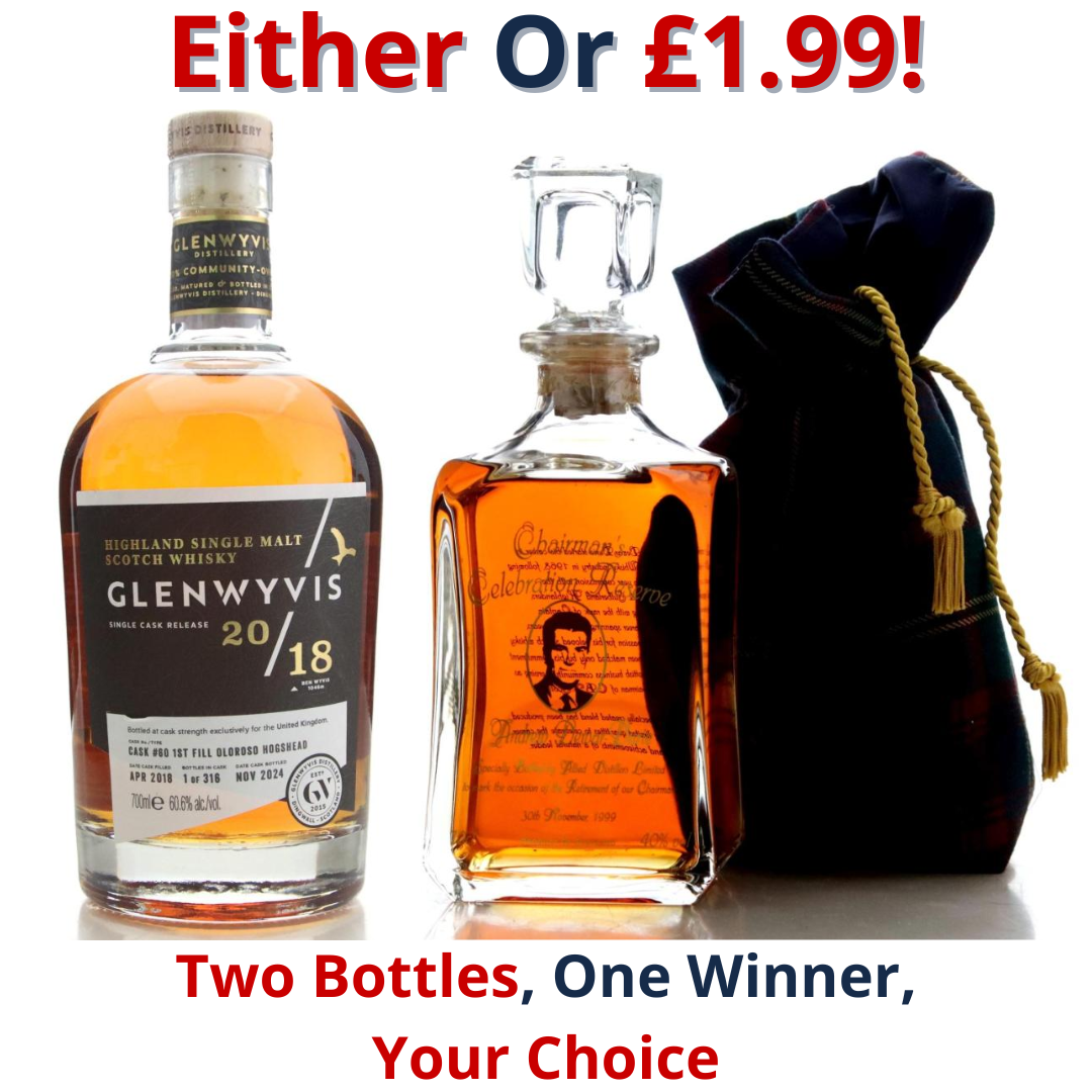 Either Or Glenwyvis 2018 Single Cask Batch 02/18 or Chairman's Celebration Reserve Scotch Whisky I 2792!