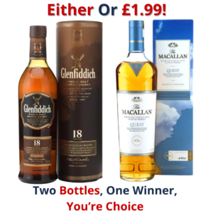 Either Or Glenfiddich 18 Year Old Married in Small Batches or The Macallan Quest + 10 Instant Wins | 2981!