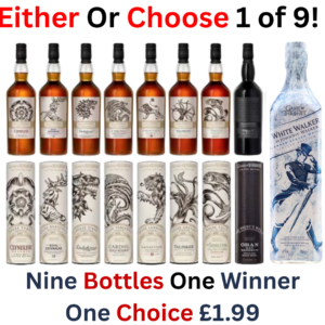 Either Or Choose 1 Of The Game of Thrones Whisky Collection Complete 9 Bottle Collection + 10 Instant Wins | 3119!